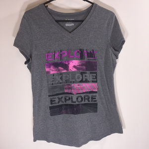 Gray Short Sleeve Work Out Shirt